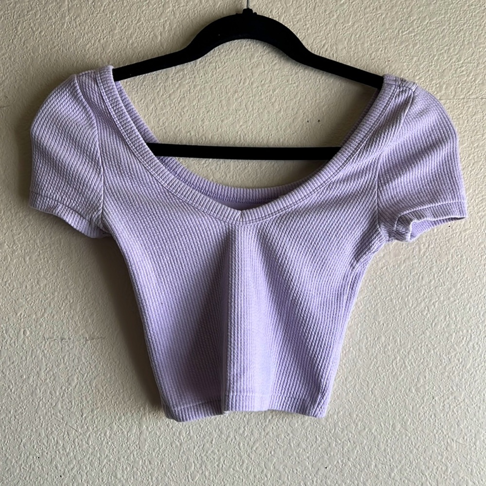 Size XS Pacsun Basics Babydoll Light Purple Pastel Color Crop Top